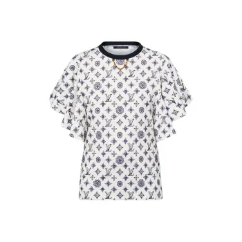 LOUIS VUITTON Monogram Flounce Sleeve T Shirt