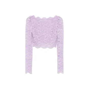 Paco Rabanne Lace Crop Top 'French Lavander'