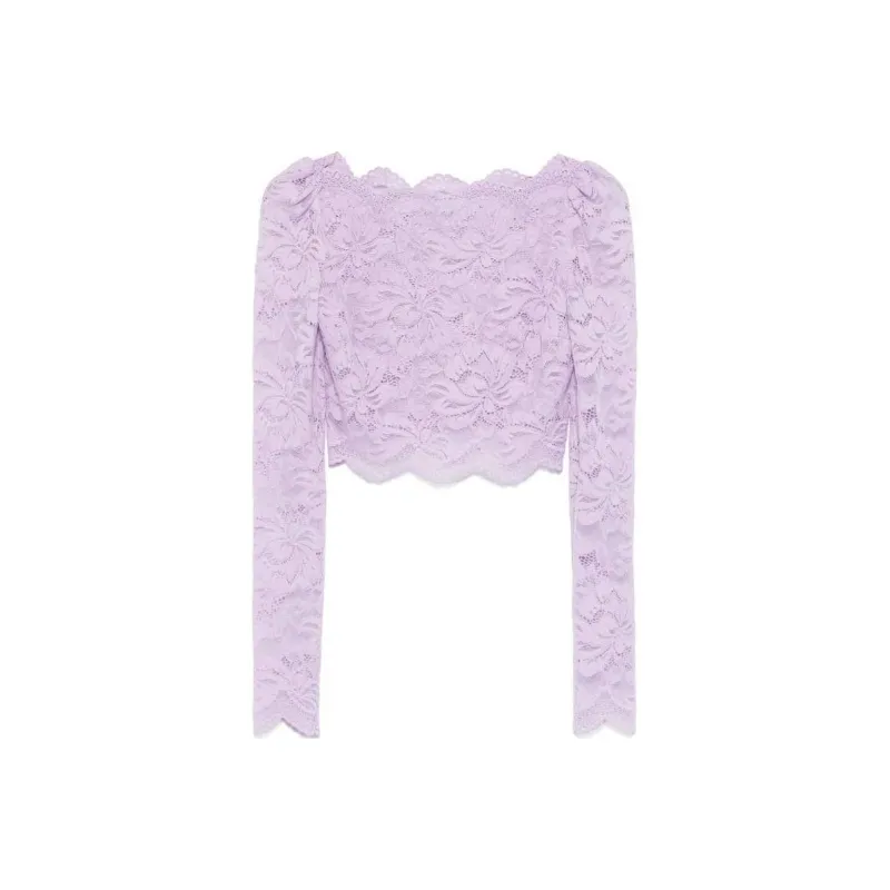 Paco Rabanne Lace Crop Top 'French Lavander'-0