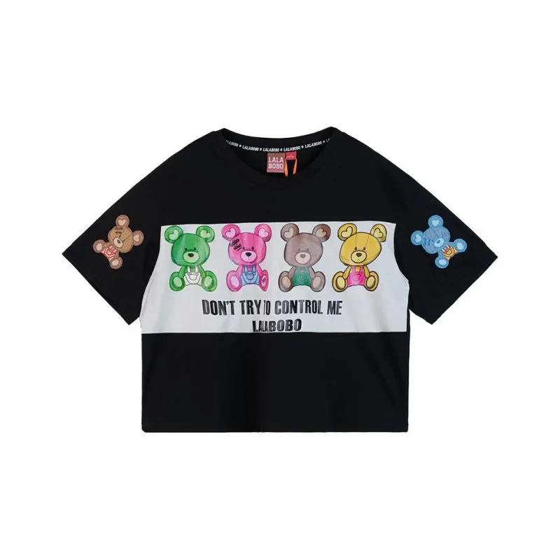LALABOBO Crop Tops Women's Black-0