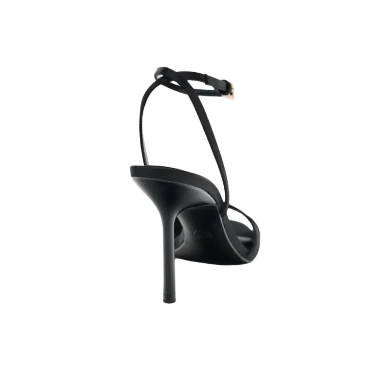 ZARA One Strap Sandals 9cm Women's Black-3