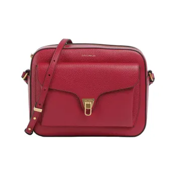 COCCINELLE Beat Grain Leather Crossbody Bag, Shoulder Bag Women's Red