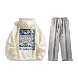 Set (Apricot Top+Light Blue Denim Pants)