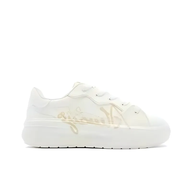 QIAODAN Non slip Lightweight Low Top Skateboard Shoes Women's White-1