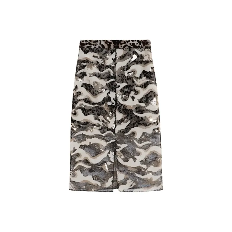 Bebe Casual Long Skirt Women's Black Gold-1