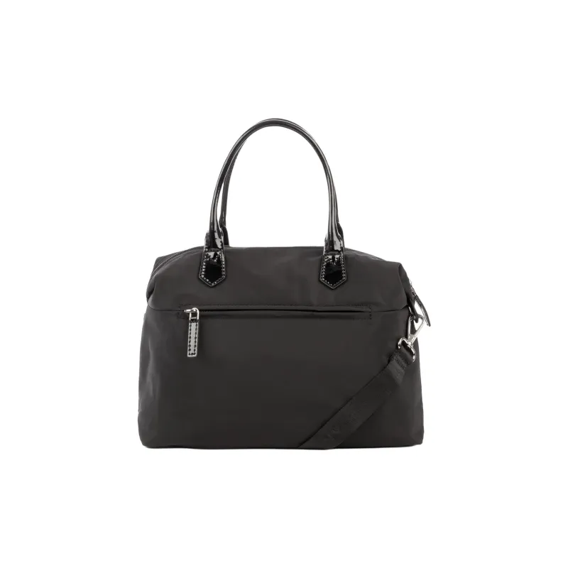 Lancaster Nylon Shoulder Bag, Crossbody Bag, Handbag Medium Size Women's Black-2