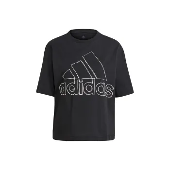 Adidas Drop Shoulder Sleeve T Shirt Women's Black