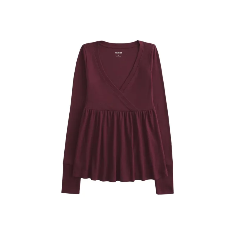 Hollister T-Shirt Women's Burgundy-0