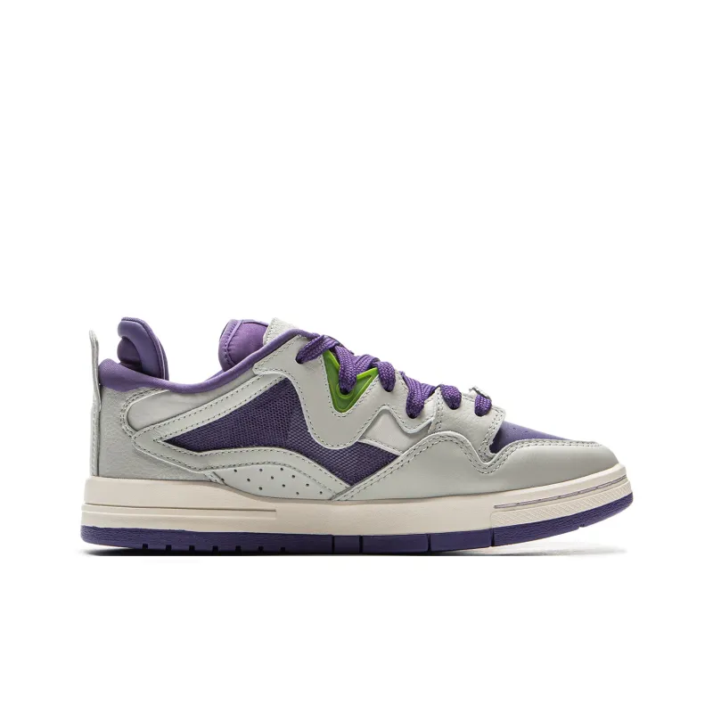 LiNing Wei Wu PRO Coverage Slip Resistant Low Top Skateboard Shoes Women's Gray Purple-1