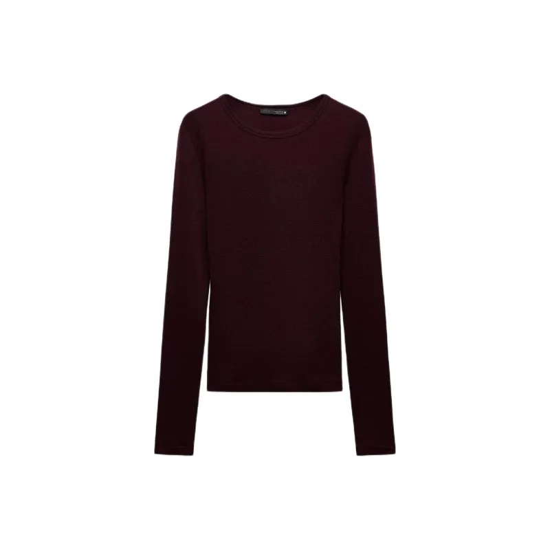 ZARA T-Shirt Women's Deep Maroon-0