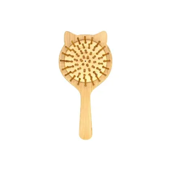 The East Is Shiny Kitten Shaped Bamboo Airbag Comb Massage Scalp Anti Static