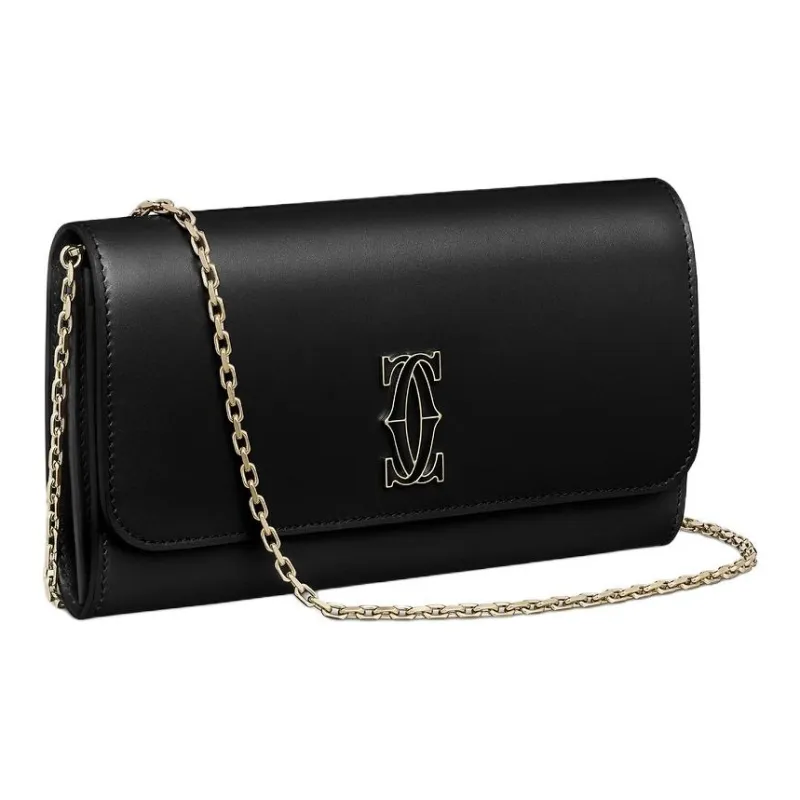 CARTIER Calfskin Wallet Women's Black-1