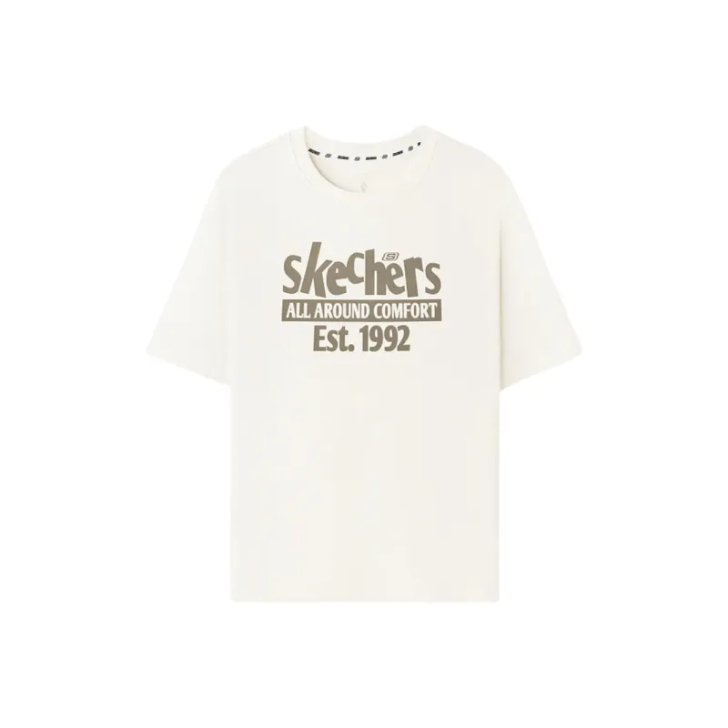 Skechers T Shirt Unisex Marshmallow White 0074-0