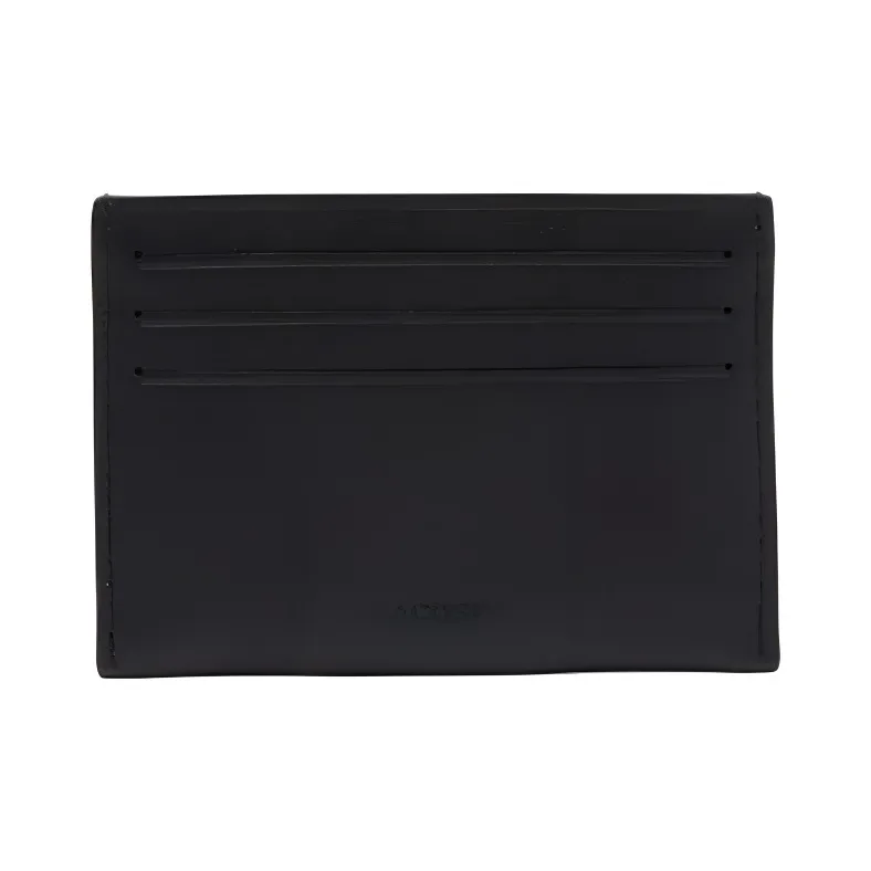 LACOSTE Calfskin Card Clip Card Holder Men's Black-1