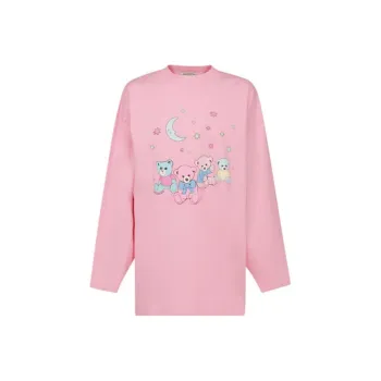 Balenciaga Love Bear Women'ss Oversized L/S T Shirt Pink