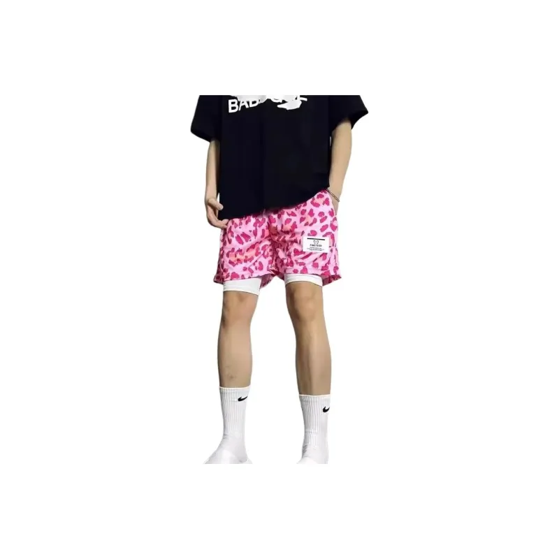 KIRHNE Casual Shorts Unisex Pink-0