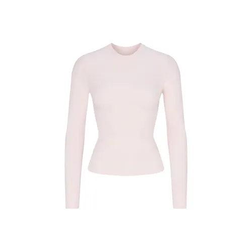 SKIMS SS25 Regular T Shirt Women's Barely Pink/Light Pink