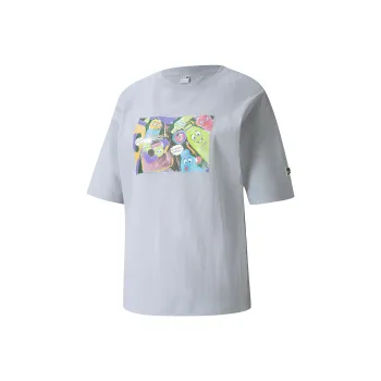 PUMA Set in Sleeve T Shirt Women's Gray Blue