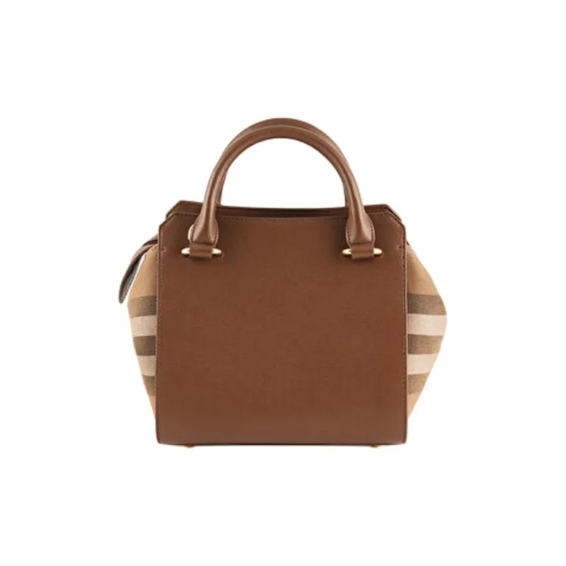 Burberry Cow Leather Handbag Women's Brown-1