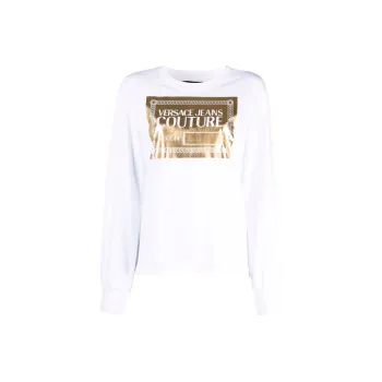 VERSACE JEANS COUTURE Drop Shoulder Sleeve T Shirt Women's White