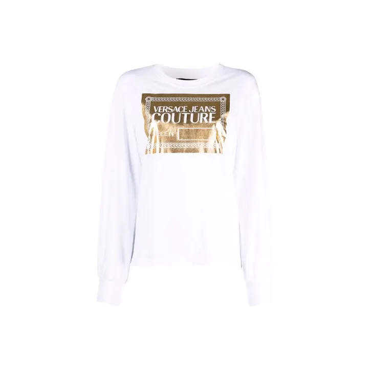 VERSACE JEANS COUTURE Drop Shoulder Sleeve T Shirt Women's White-0