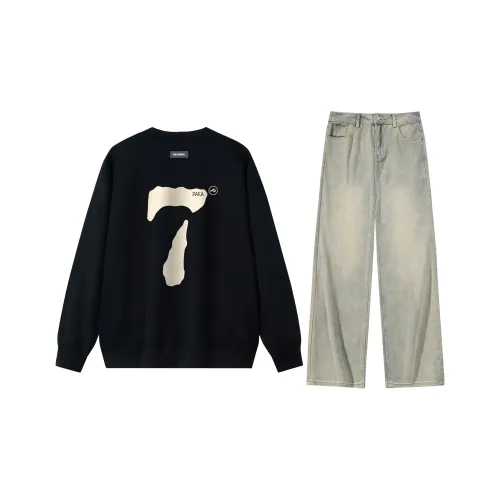 PAKA Jeans Sweatshirt Sets Unisex Top Regular Edition/Fleece-Lined Optional