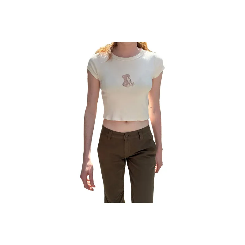 Brandy Melville Regular T-Shirt Women's White-0