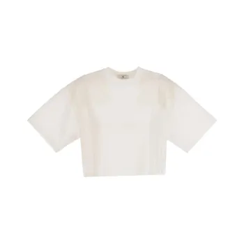 Elisabetta Franchi Embroidered Cropped T Shirt