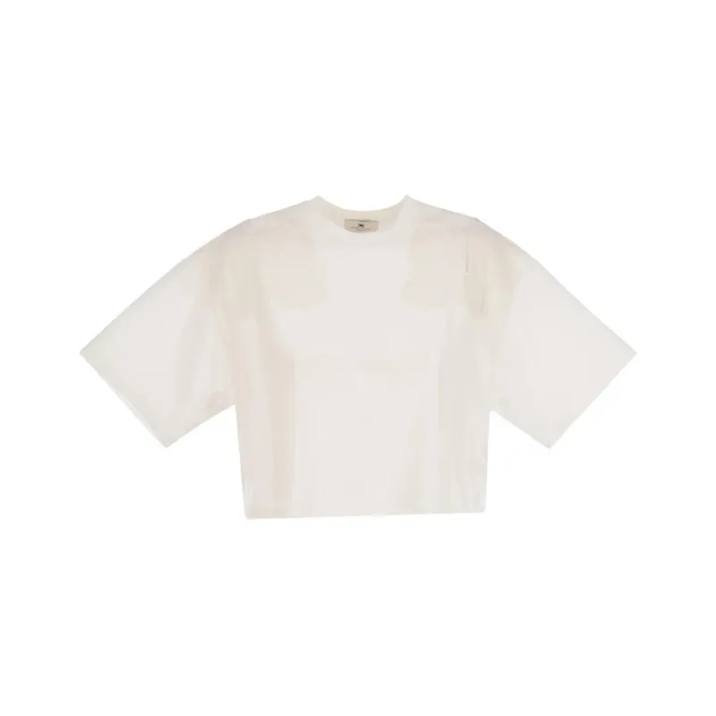 Elisabetta Franchi Embroidered Cropped T Shirt-0
