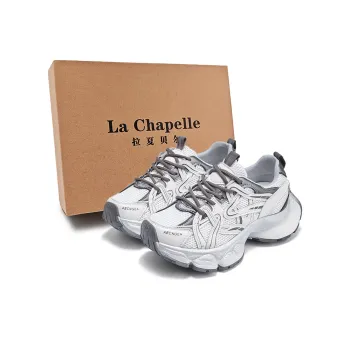 La Chapelle Slip Resistant, Abrasion Resistant, Lightweight Low Top Chunky Sneakers Women's White