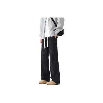 NXPTP Casual Pants Unisex Black Floral