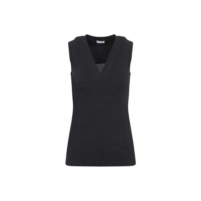 Brunello Cucinelli Monili embellished Knit Vest-0