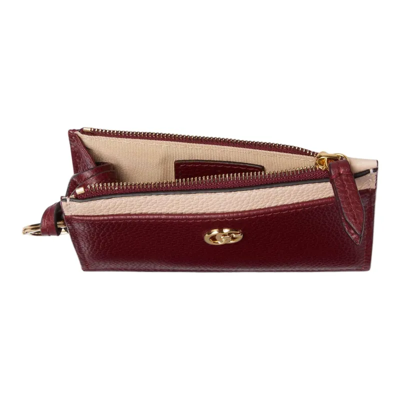 GUCCI GG Marmont Leather Card Holder Women's Red Pink-4
