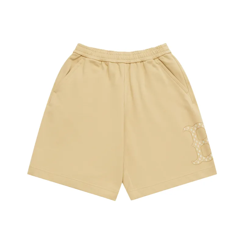 MLB MONOGRAM Collection Boston Red Sox SS25 Casual Shorts Unisex Light Beige Yellow-0
