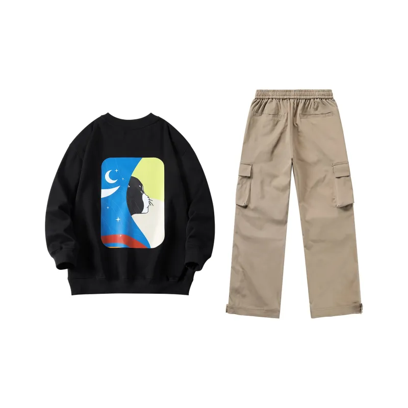 Hepburn Cat Sweatshirt Sets Unisex-8