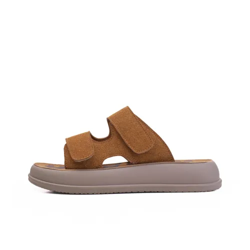 Warrior PU Polyurethane Slip Resistant Quiet Slide Slippers Women's Camel