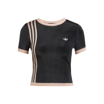 Adidas Originals Knitted 3 Stripes Short Tee