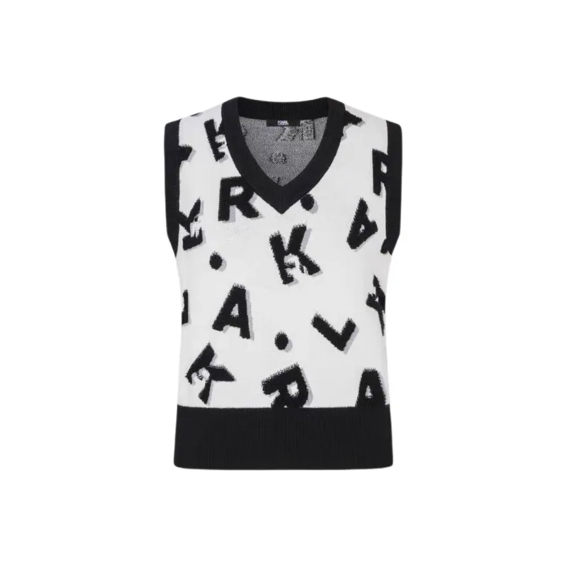 KARL LAGERFELD FW23 Tank Top Women's Black White-0