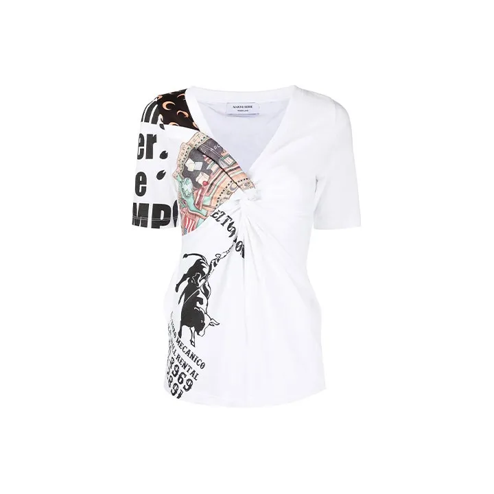 Marine Serre T-Shirts Women's White-0