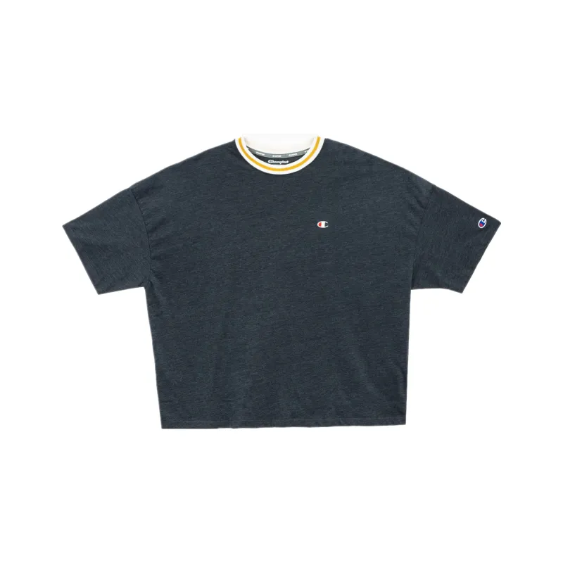 Champion Straight T-Shirt Japan Version Women's Navy Blue-0