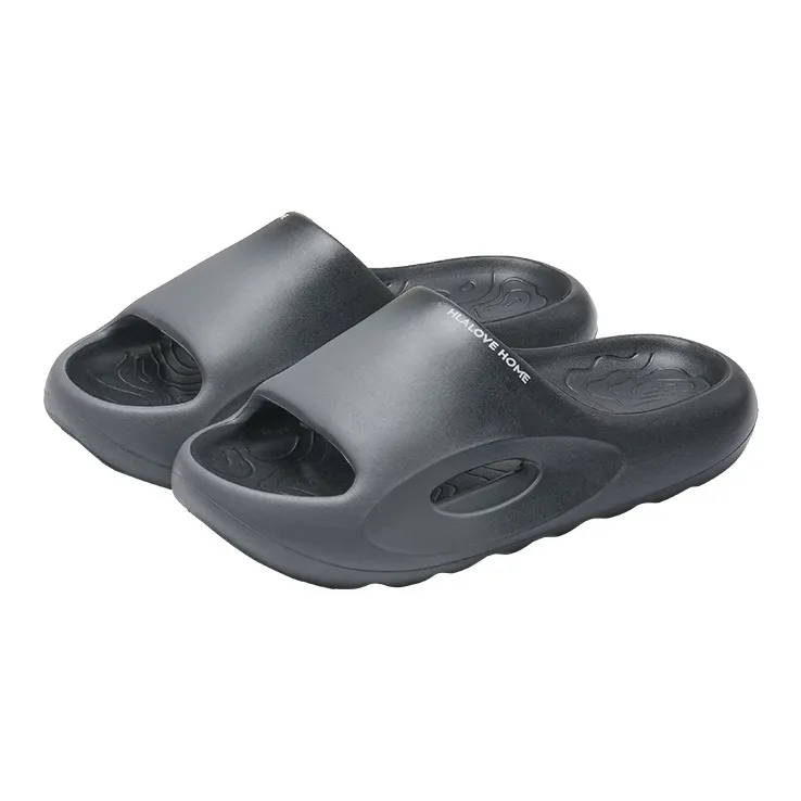 HLA Gradient Gray, Soft And Resilient Platform Couple's Slippers, Non Slip Soft Sole Indoor Bathing Slippers-0