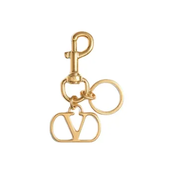 Valentino Vlogo Signature Metal Bag Charm With Key Ring