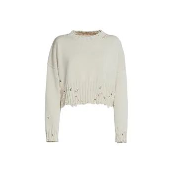 MARNI Cropped Distressed Jumper