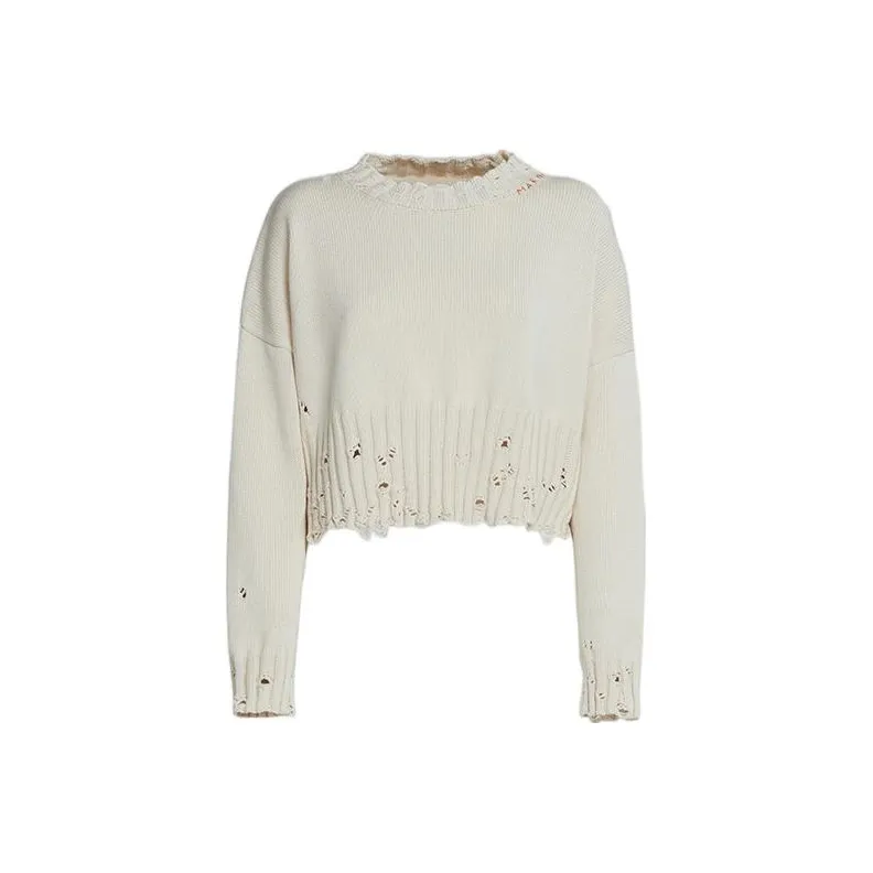 MARNI Cropped Distressed Jumper-0