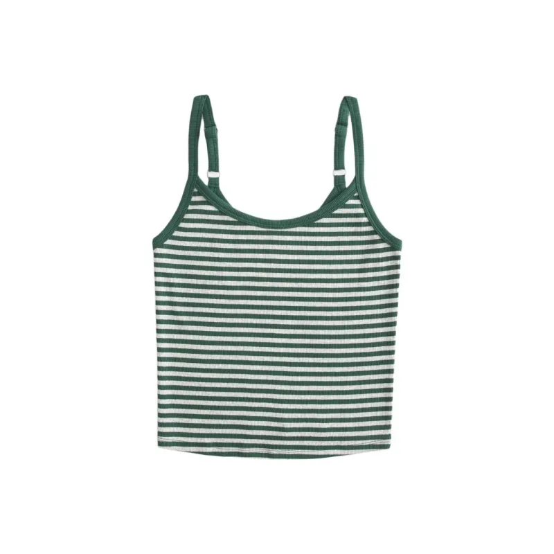 Hollister Tank Tops Women's Green Stripes-0