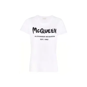 Alexander McQueen Logo Printed Crewneck T Shirt