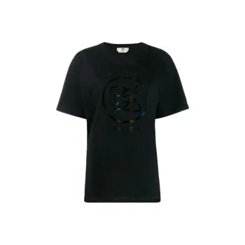 FENDI Drop Shoulder Sleeve T Shirt Women's Black