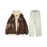 Clothing Sets (Coffee Color Cotton Jacket+Yellow Mud Jeans)