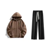 Set (Coffee Top+Black Pants)