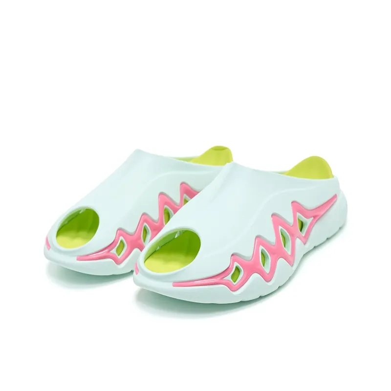 RIGORER Shark 3 Slip Resistant Cushioning Slide Slippers Unisex Mint Green Lotus Pink-2